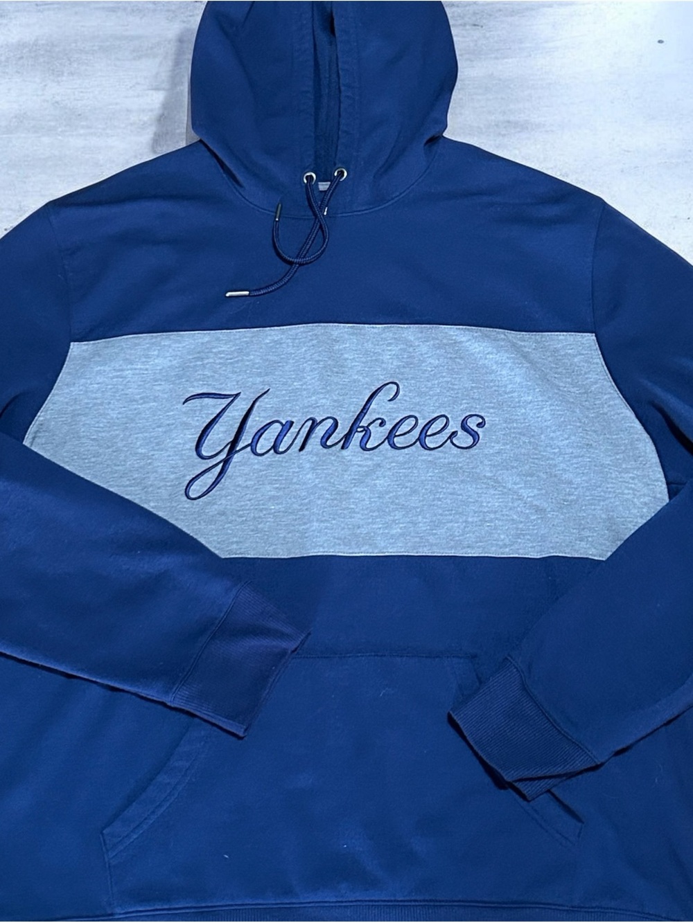 Fanatics Yankees Navy and Gray Yankees Hooded Pullover Size 2XL